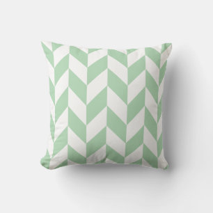 Mint Green Herringbone Pattern Kussen