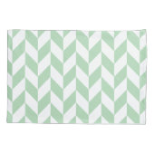 Mint Green Herringbone Pattern Kussensloop (Achterkant-Links)