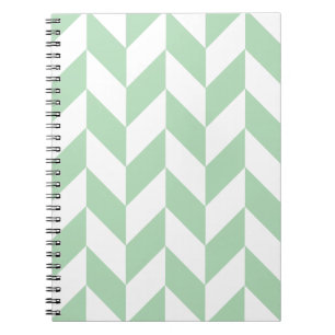 Mint Green Herringbone Pattern Notitieboek
