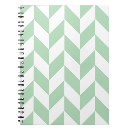 Mint Green Herringbone Pattern Notitieboek (Voorkant)