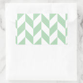 Mint Green Herringbone Pattern Rechthoekige Sticker (Tas)