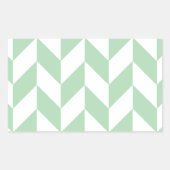 Mint Green Herringbone Pattern Rechthoekige Sticker (Voorkant)