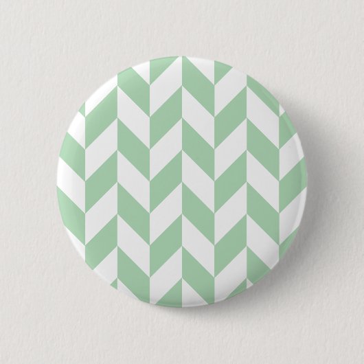 Mint Green Herringbone Pattern Ronde Button 5,7 Cm (Voorkant)