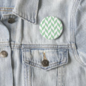 Mint Green Herringbone Pattern Ronde Button 5,7 Cm (In situ)