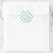 Mint Green Herringbone Pattern Ronde Sticker (Tas)