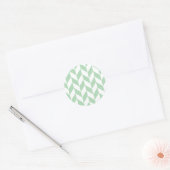 Mint Green Herringbone Pattern Ronde Sticker (Envelop)