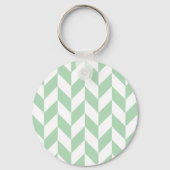 Mint Green Herringbone Pattern Sleutelhanger (Voorkant)