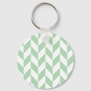 Mint Green Herringbone Pattern Sleutelhanger