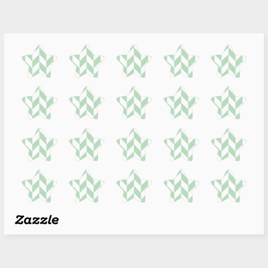 Mint Green Herringbone Pattern Ster Sticker (Vel)