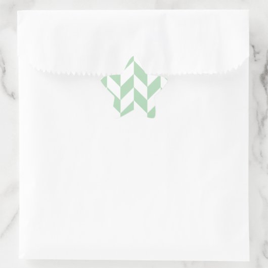 Mint Green Herringbone Pattern Ster Sticker (Tas)