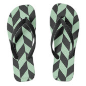 Mint Green Herringbone Pattern Teenslippers (Voetbed)