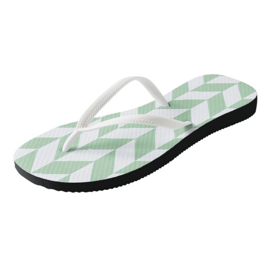 Mint Green Herringbone Pattern Teenslippers (Schuin)