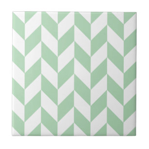 Mint Green Herringbone Pattern Tegeltje