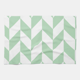 Mint Green Herringbone Pattern Theedoek