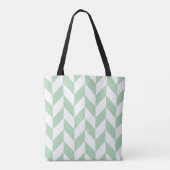 Mint Green Herringbone Pattern Tote Bag (Achterkant)