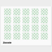 Mint Green Herringbone Pattern Vierkante Sticker (Vel)