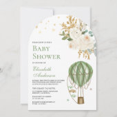 Mint Green Hete Luchtballon Boog Baby shower Kaart (Voorkant)