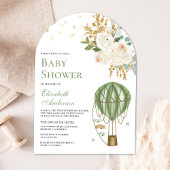 Mint Green Hete Luchtballon Boog Baby shower Kaart