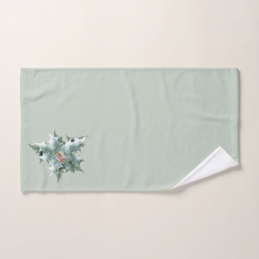 Mint Green Holly over Mint Green Bad Handdoek (Handdoek)