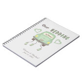 Mint Green Honeymoon Car Wedding Memory Notitieboek (Linkerzijde)