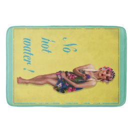  Mint Green Humorous Retro Pinup Girl Badmat