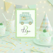 Mint Green Ice Cream Truck Verjaardagsfeest Kaart