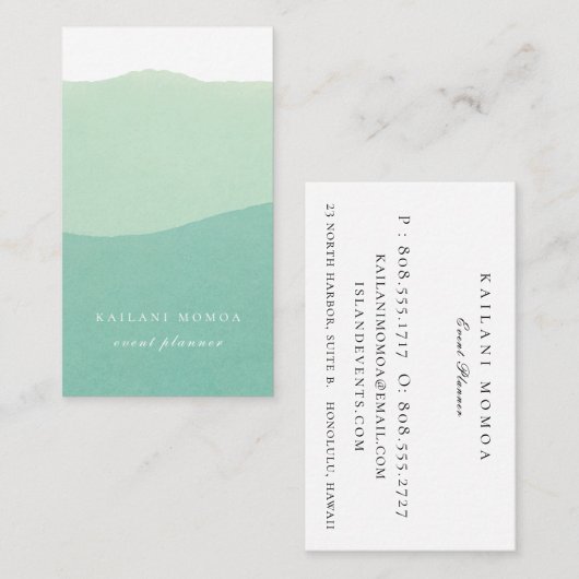 Mint Green Ink Dipped Ombre Visitekaartje (Voorkant / Achterkant)