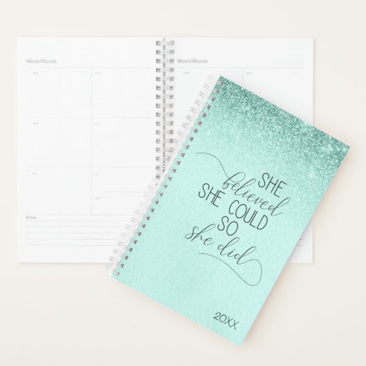 Mint Green Inspirerend vrouw Planner (Display)