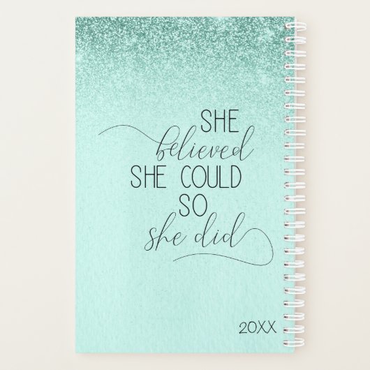 Mint Green Inspirerend vrouw Planner (Achterkant)