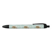 Mint Green Ivory Rozen Pearls Heart Black Pen (Bovenkant)