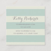 Mint Green Ivory Stripes Elegant Visitekaartje (Achterkant)