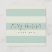 Mint Green Ivory Stripes Elegant Visitekaartje (Voorkant)