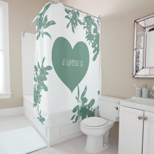 Mint Green Ivy Douchegordijn (In situ)