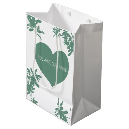 Mint Green Ivy Medium Cadeauzakje (Voorkant Gekanteld)