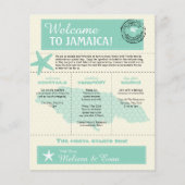 Mint Green Jamaica Wedding Welcome Letter Flyer (Voorkant)