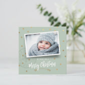Mint Green kerstfoto Wenskaart Kaart (Staand voorkant)