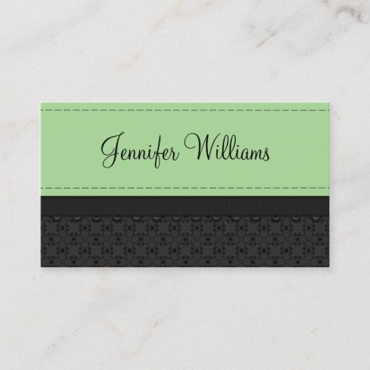 Mint Green Label Ribbon-Visitekaartjes (Voorkant)