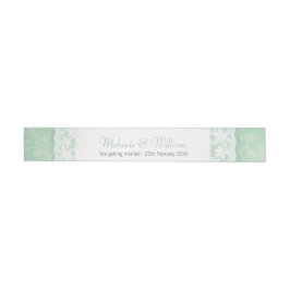 Mint green lace bruiloft aankondiging sticker adreslabel wikkel