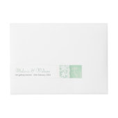 Mint green lace bruiloft aankondiging sticker adreslabel wikkel (Voorkant)