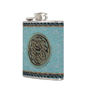 Mint Green Lace met Keltische Knot Flask Heupfles (Links)