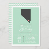 Mint Green Las Vegas Nevada Wedding Invitation Kaart (Voorkant / Achterkant)