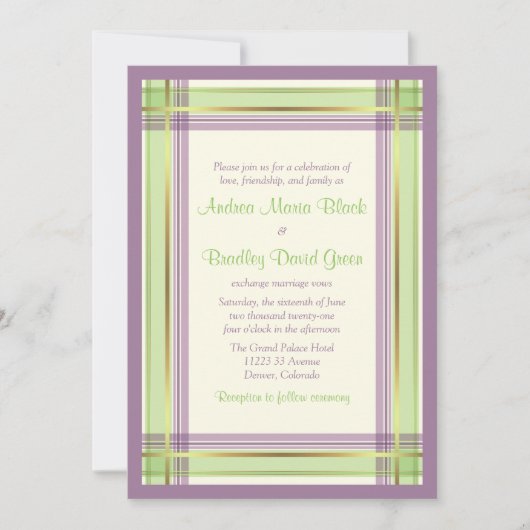 Mint Green Lavender Pset Wedding Invitation Kaart (Voorkant)