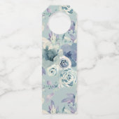 Mint Green & Lavender Waterverf Floral Bridesmaid Flessenhanger (Achterkant)