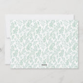 Mint Green Leaf Pattern Simple Merry Christmas Feestdagenkaart (Achterkant)