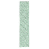 Mint Green Leaf Pattern Table Runner Korte Tafelloper (Voorkant)