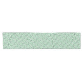 Mint Green Leaf Pattern Table Runner Korte Tafelloper (Horizontaal)