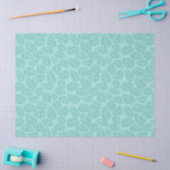 Mint Green Leaves  Pattered Tissuepapier (Craft)
