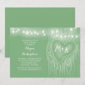 Mint Green Lights Tree Romantisch vrijgezellenfees Kaart (Voorkant / Achterkant)