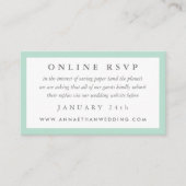 Mint Green Lijst Wedding Online RSVP-kaart Informatiekaartje (Voorkant)