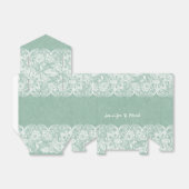 Mint Green Linen White Lace Bridal Gift Box Bedankdoosjes (Uitgevouwen)